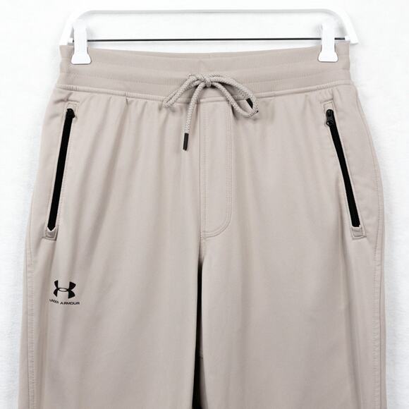 UNDER ARMOUR Sportstyle Jogger Pants Fleece Khaki Gym Training Lounge Mens Sz M - Picture 5 of 13